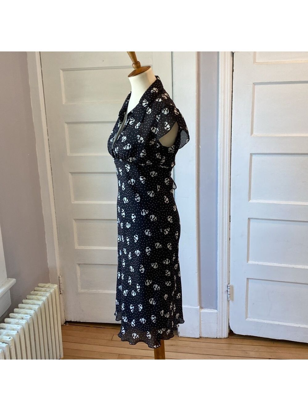 Speechless Black Dress with White Cats, Size 7 - Picture 6 of 16